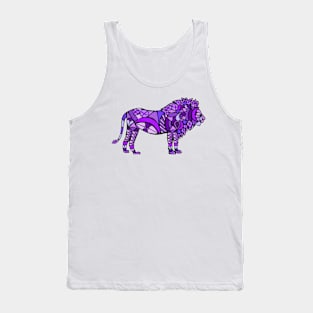 Purple Awareness Ribbon Mandala Lion Tank Top